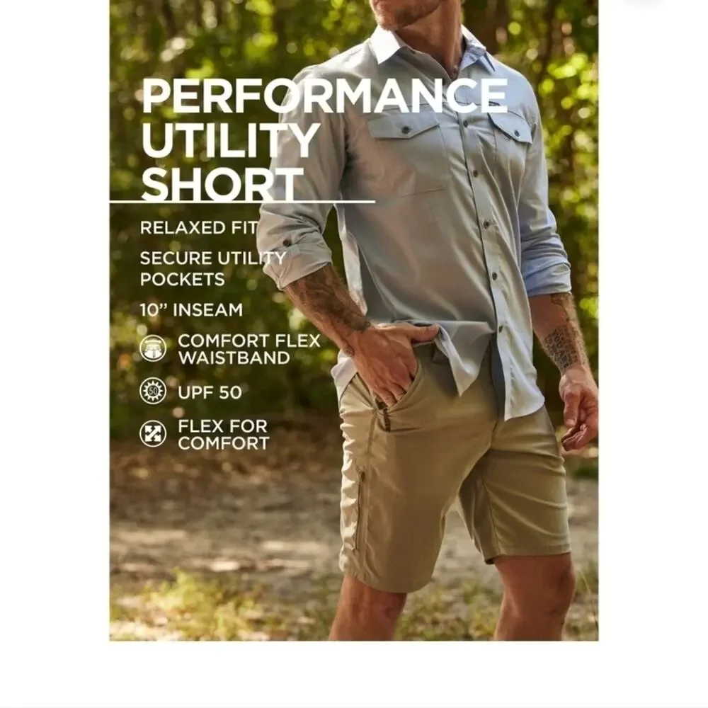 NWT Wrangler Big Men's Outdoor Performance Utility Short, Elmwood, Size 46